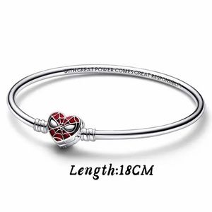 NWOT Moments Marvel Spider-Man Mask Clasp Bangle Bracelet Sterling Silver 925